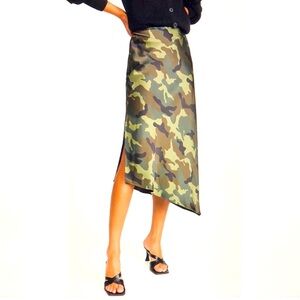 Alice and Olivia camo girl asymmetrical satin skirt 2